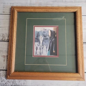 Nancy Noel December Amish Girl In Snow Storm Framed Art 14.75"x14.75" - Picture 1 of 5
