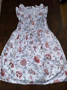 Janie and Jack Puff Sleeve Floral Dress Size 5 Blue Red White - Picture 1 of 6