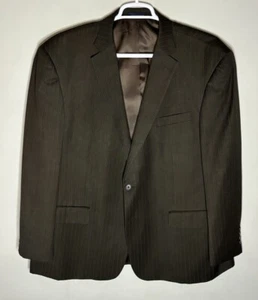Stafford Blazer Tuta Giacca Uomo 50R Marrone Gessato Lana Cappotto Sportivo - Foto 1 di 9