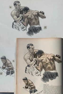 1960 年体育插图拳击绘画 Patterson Vs Johansson 作者 Robert Riger — 第 1/4 张图片