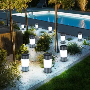 Solarleuchte Stecklampe Außenlampe Stehleuchte LED Wegeleuchte Hof Edelstahl 9x - Bild 1 von 11