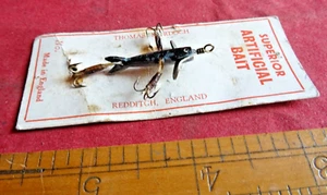 A SCARCE VINTAGE 1921 PATENT THOMAS MURDOCH METAL FISHING LURE WITH ITS CARD - Picture 1 of 5