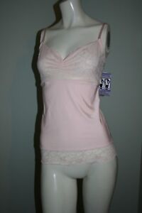 Tummy Tank Women's Lace Cami Top  Size S Pink  