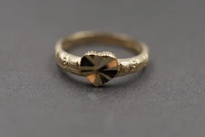 Anillo de banda para bebé recién nacido corazón de oro amarillo liso de 10 K corte 5 mm. Talla 0,5 - Imagen 1 de 7