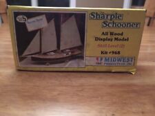 Vintage Midwest Products Wooden Model Boat Kit #968 The Sharpie Schooner