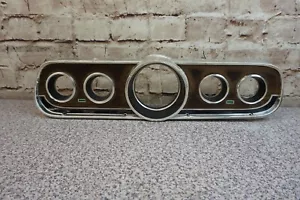 1965 1966 Ford Mustang Deluxe Instrument Bezel Metal Backed Woodgrain Decal Used - Picture 1 of 10