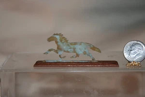 Miniature Dollhouse Pam Boorum Primitive Mounted Horse Weathervane w Verdigris - Imagen 1 de 8