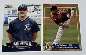 Greg Weissert 2016 Pulaski Yankees & 2018 Charleston River Hunde RC Karten Red Sox - Bild 1 von 2
