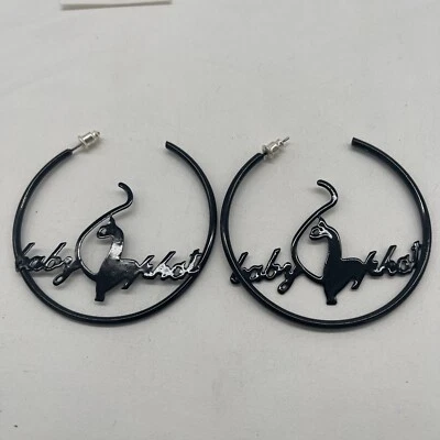 Pendientes de aro Baby Phat: retro finales de los 90’s, color negro, muy raros, alta calidad Foto 1 de 2