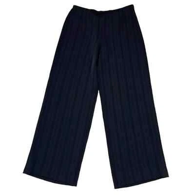 Calça social Armani Collezioni tamanho 42 listrada preta Itália - Imagem 1 de 4