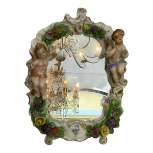 Very refined vintage Capodimonte ceramic frame, height 27 cm - Picture 1 of 4