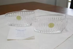 Princess House Highlights Lead Crystal Spoon/Fork Holders 843 - Set of 2 NIB - Picture 1 of 4