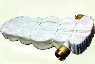 CROKER 1-1/2 NST x 100ft Fire Rack Hose with Brass Couplings Polyster lined 500Psi Test