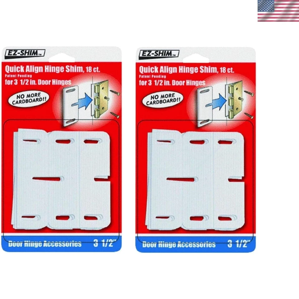 Ez-shim HS350BP 3.5" Hinge Shim 36 Pack Door Hinges Doors Hardware Building Home