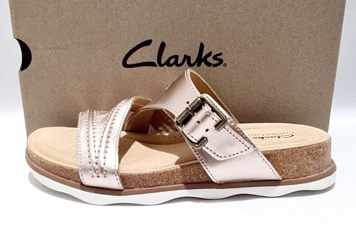 Sandali in pelle oro rosa Clarks Brynn Hope UK 6D nuovi