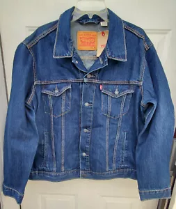 Levi's Mens XL Dark Blue Demin Cotton Jean Jacket~NEW~Trucker Pockets~723344216 - Picture 1 of 8