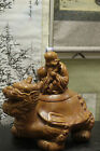 RARE BIG Zisha crafted Statue of Shou Xing Dragon Turtle God of Longevity Jar