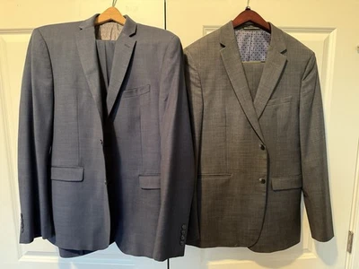 2x Conjunto de traje de dos piezas Penguin Munsingwear para hombre azul y gris 42L 34 pantalones Foto 1 de 4