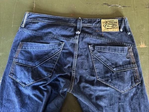 Volcom Jeans Men 36x32 Blue Denim, Straight Leg, White Oak Cone Salvage Edge - Picture 1 of 9