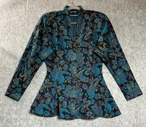 Chaqueta retro vintage All That Jazz para mujer verde azulado geométrica fiesta navideña - Imagen 1 de 8