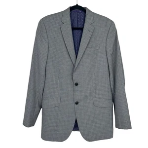 Ted Baker Endurance Mens 40L Wool Sport Coat Houndstooth Gray Blazer Preppy - Picture 1 of 12