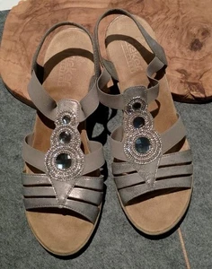 Rieker antistress Sandalen Sandaletten Gr. 40 graublau Glitzer - Bild 1 von 4