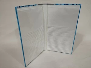 Flip Fotoalbum, f. 100 Bilder a' 15x10 cm, Blau-Grau-Silber gestreift, Neu. - Bild 1 von 2