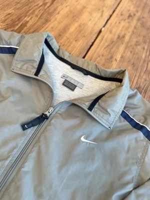 Vintage Nike Nylon Windbreaker Track Jacket Sz Med T Shirt Lining Y2K Gray Tag - Image 1 of 4
