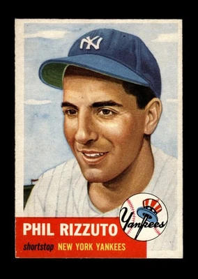1953 Topps Set-Break #114 Phil Rizzuto VG-VGEX (alterado) (crease) *GMCARDS* - Imagem 1 de 2