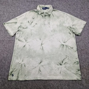 Polo Ralph Lauren camicia uomo extra large verde tie dye lino vestibilità classica polo - Foto 1 di 8