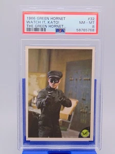1966 Green Hornet Graded Card #32 Watch It Kato Bruce Lee RC PSA NM-MT 8 RARE! - Picture 1 of 3