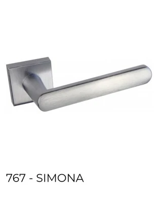 MARIVA COPPIA MANIGLIA PER PORTE INTERNE MOD. SIMONA Art.767MRQ CROMO SATINATO - Immagine 1 di 2