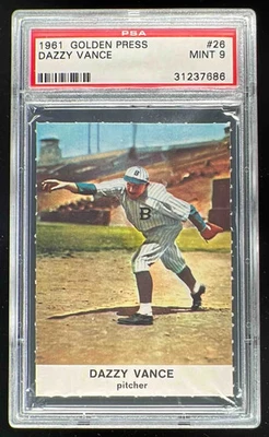 1961 Golden Press #26 Dazzy Vance PSA 9 - Image 1 of 2