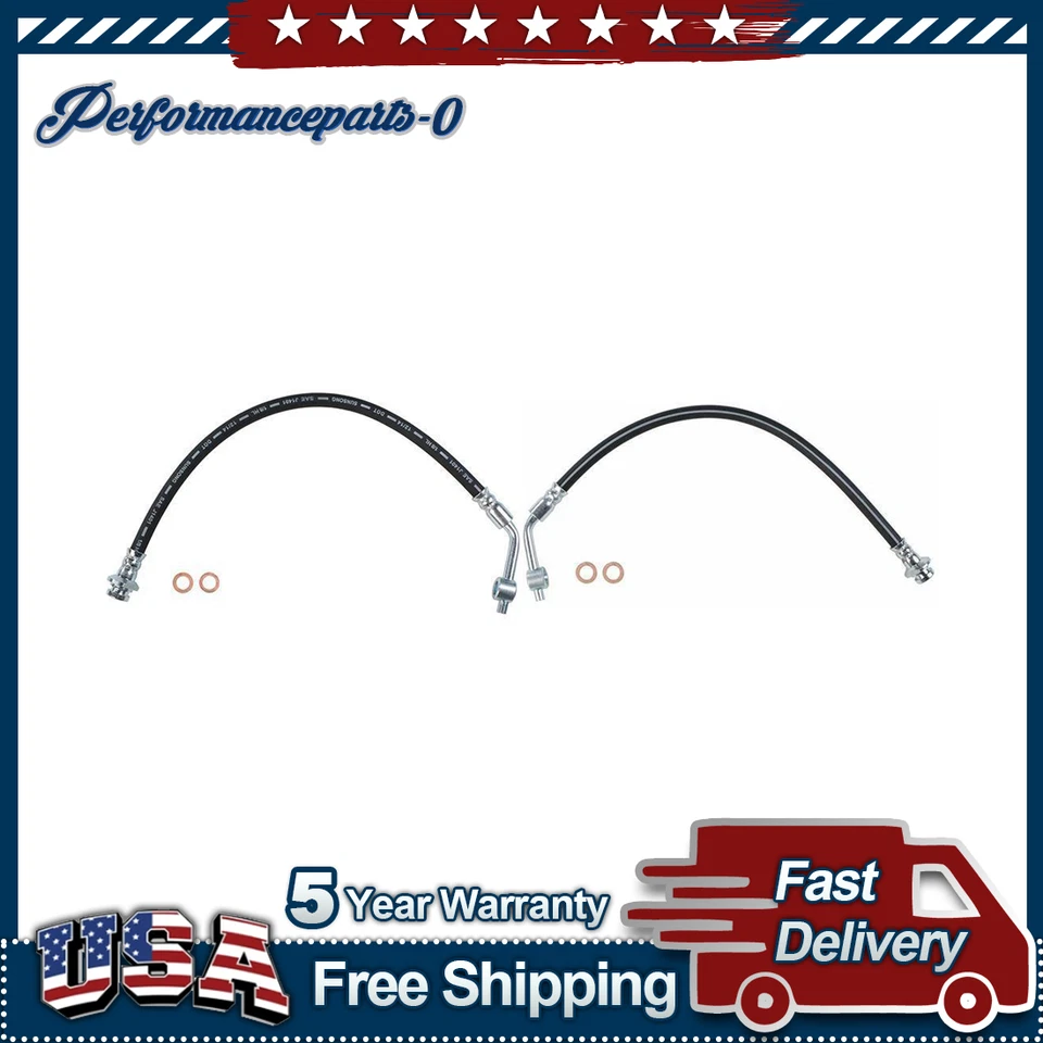 2X Manguera de línea de freno delantero Sunsong para Nissan Frontier 1998 1999 2000 2001 Foto 1 de 4