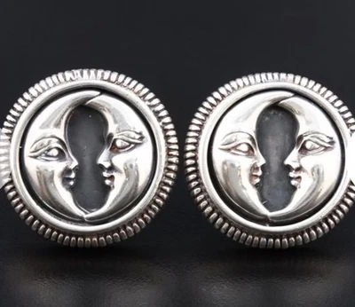 BARRY KIESELSTEIN CORD Round Sterling Silver Double Crescent Moon Clip Earrings - Image 1 of 4