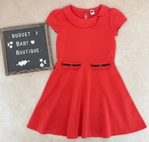 JANIE AND JACK Pumpkin Harvest Orange Ponte Collared Dress Size 8 - Picture 1 of 3