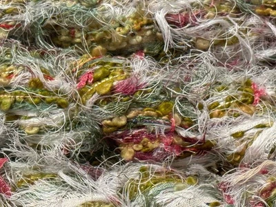 100g multiply Frizz Cotton Ribbon Yarn wool ropes yarn, Upcycled, Crochet, Knit - Image 1 of 4