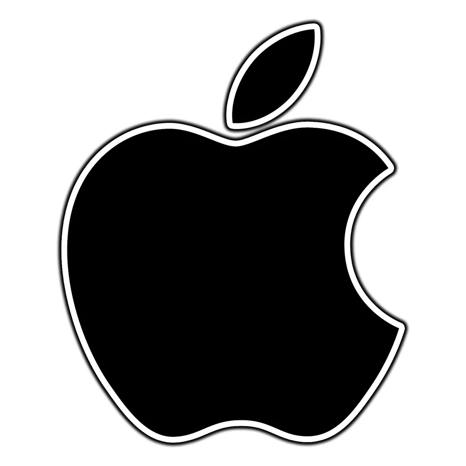 Adesivo Apple logo nero #2 marca impermeabile vinile decalcomania fustellato auto laptop - Immagine 1 di 1