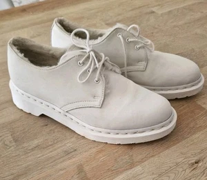 White Doc Martens 1461 Mono FL Smooth Leather Shoes Fleece Lined Size Uk 6.5 - Picture 1 of 10