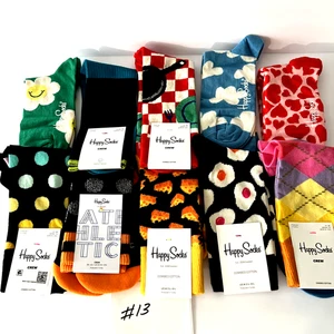 NEW Happy Socks 10 Pair Mixed Lot Multi-Color Men Shoe Sz 8-12/Men Sock Sz 10-13 - Picture 1 of 3