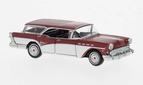 Brekina 18181 - 1/87 Buick Secolo Caleffi, Rosso Scuro/Bianco, 1957 - Nuovo - Immagine 1 di 1