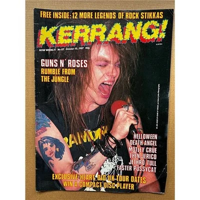 GUNS N ROSES KERRANG NO.157 MAGAZINE OCTOBER 10 1987 - AXL ROSE Cover with more  - Image 1 of 3