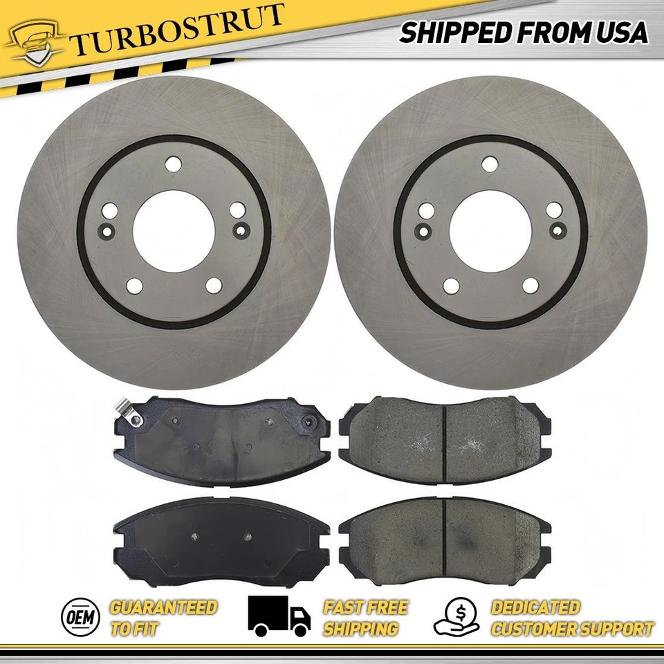 Комплект передних оригинальных тормозных дисков тормозных колодок для Hyundai Tiburon 2,7 л 2004-2006 годов выпуска - Изображение 1 из 1