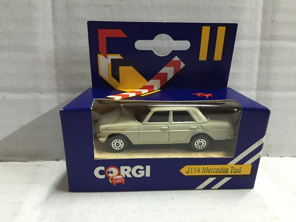 Corgi Junior J114 MERCEDES TAXI Dark White MIB, 1984 Made in Great Britain - Immagine 1 di 1