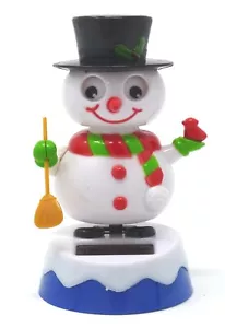 Nuevo muñeco de nieve de Navidad con energía solar con escoba - Imagen 1 de 1