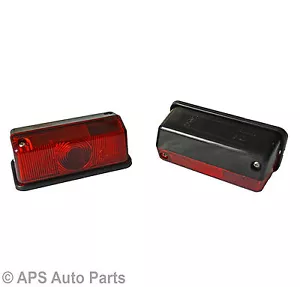2 x Red Side Marker Brake Lamp Lights 12v Trailer Van Caravan Tractor Mudguard - Picture 1 of 4