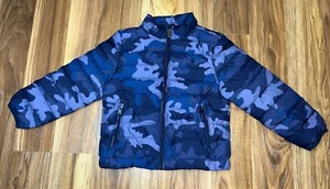 Polo Ralph Lauren Puffer Jacket Youth 4 4T Blue Camo Boys Kids Coat Full Zip - Picture 1 of 9