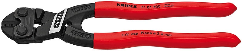 Knipex 7101200R Cobolt "Fencing" Compact Bolt Cutter Black w/Plastic Coating 8" - Image 1 of 1