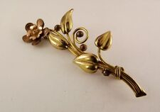 Sterling Silver With Gold Fill Flower Pin Brooch