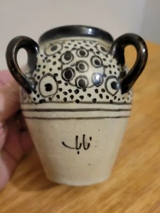 Antique African Signed Four Handle Vase - Picture 1 of 8